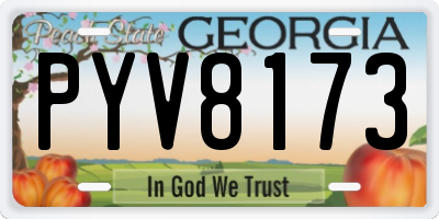 GA license plate PYV8173