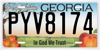 GA license plate PYV8174
