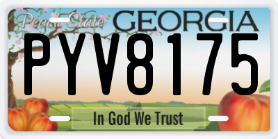 GA license plate PYV8175