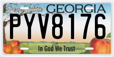 GA license plate PYV8176