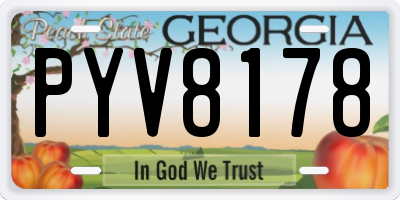 GA license plate PYV8178