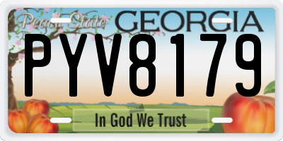 GA license plate PYV8179