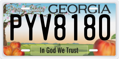 GA license plate PYV8180