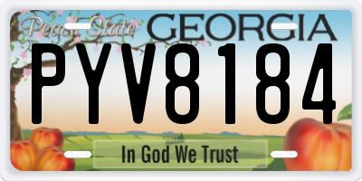 GA license plate PYV8184