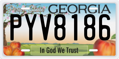 GA license plate PYV8186