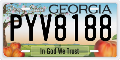 GA license plate PYV8188
