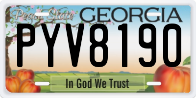 GA license plate PYV8190