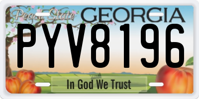 GA license plate PYV8196