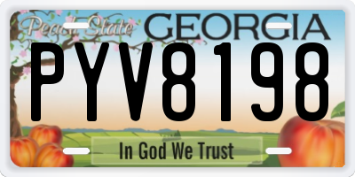GA license plate PYV8198