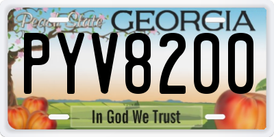 GA license plate PYV8200
