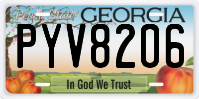 GA license plate PYV8206
