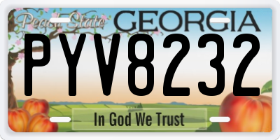 GA license plate PYV8232