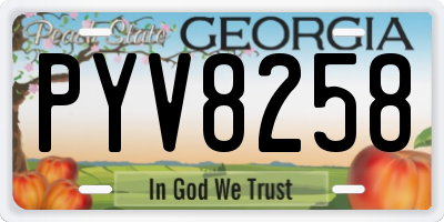 GA license plate PYV8258