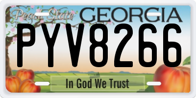 GA license plate PYV8266