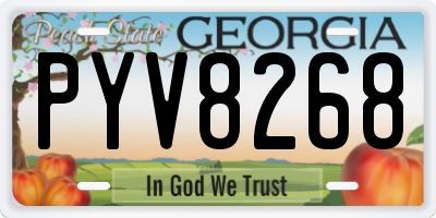 GA license plate PYV8268