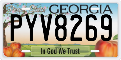 GA license plate PYV8269