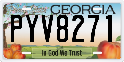 GA license plate PYV8271