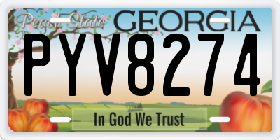 GA license plate PYV8274