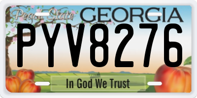 GA license plate PYV8276