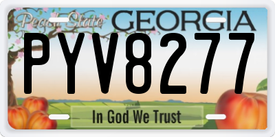 GA license plate PYV8277