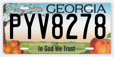 GA license plate PYV8278