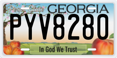 GA license plate PYV8280