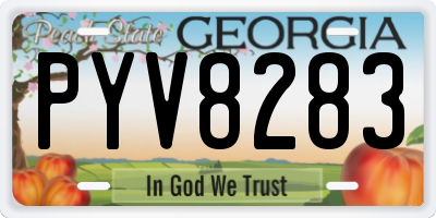 GA license plate PYV8283