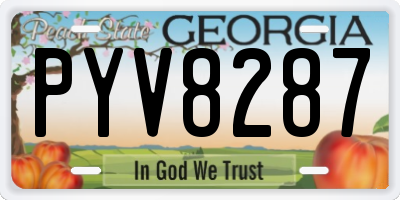 GA license plate PYV8287