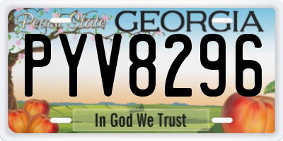 GA license plate PYV8296