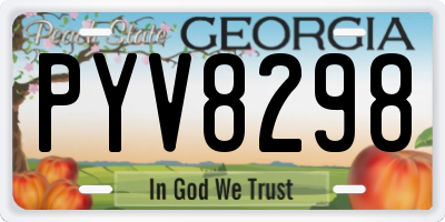 GA license plate PYV8298