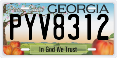 GA license plate PYV8312
