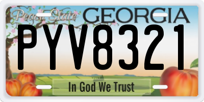 GA license plate PYV8321