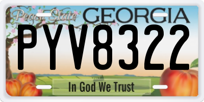 GA license plate PYV8322