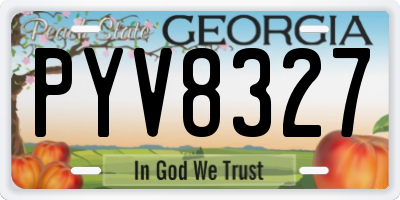 GA license plate PYV8327