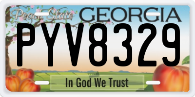 GA license plate PYV8329