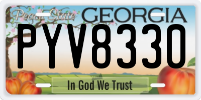 GA license plate PYV8330