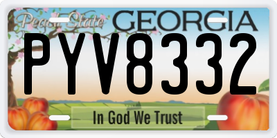 GA license plate PYV8332