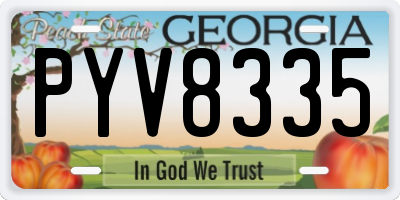 GA license plate PYV8335