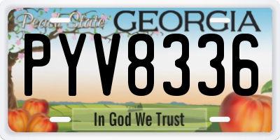 GA license plate PYV8336
