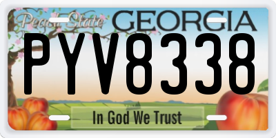GA license plate PYV8338