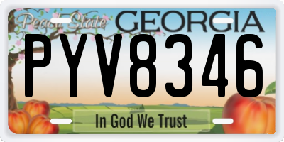 GA license plate PYV8346