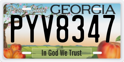 GA license plate PYV8347