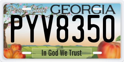 GA license plate PYV8350