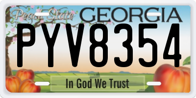 GA license plate PYV8354