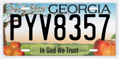 GA license plate PYV8357