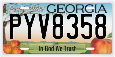 GA license plate PYV8358