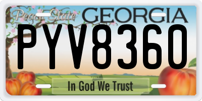 GA license plate PYV8360