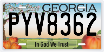 GA license plate PYV8362