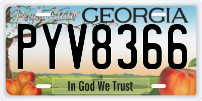 GA license plate PYV8366