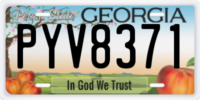 GA license plate PYV8371